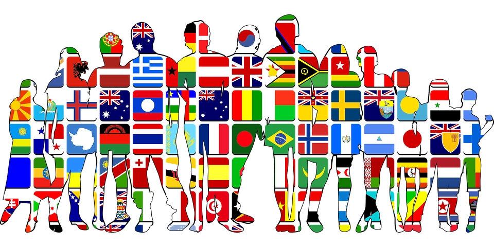 Silhouette of globally diverse people